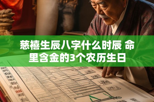 慈禧生辰八字什么时辰 命里含金的3个农历生日