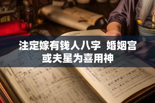 注定嫁有钱人八字  婚姻宫或夫星为喜用神