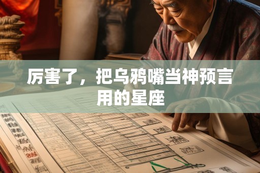 厉害了，把乌鸦嘴当神预言用的星座
