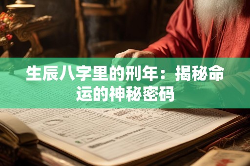 生辰八字里的刑年：揭秘命运的神秘密码