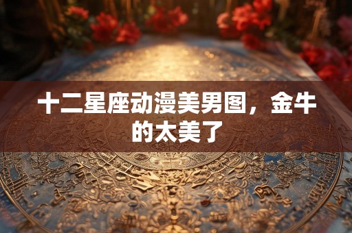十二星座动漫美男图，金牛的太美了