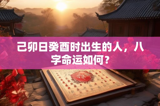 己卯日癸酉时出生的人，八字命运如何？