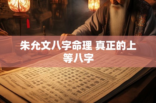 朱允文八字命理 真正的上等八字