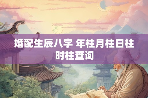 婚配生辰八字 年柱月柱日柱时柱查询
