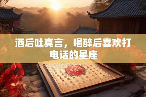 酒后吐真言，喝醉后喜欢打电话的星座