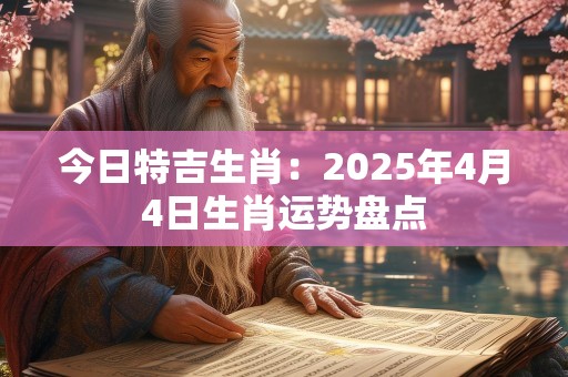 今日特吉生肖：2025年4月4日生肖运势盘点
