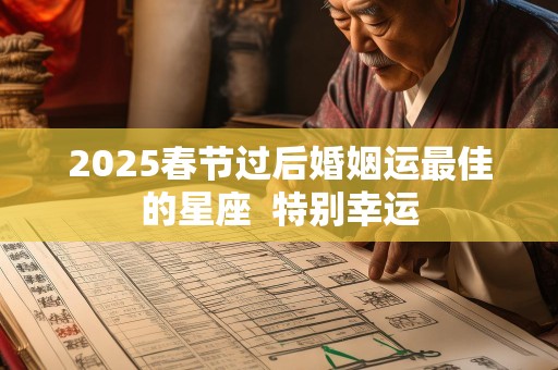 2025春节过后婚姻运最佳的星座  特别幸运