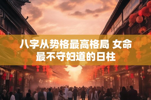 八字从势格最高格局 女命最不守妇道的日柱