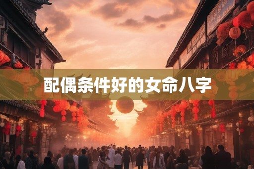 配偶条件好的女命八字