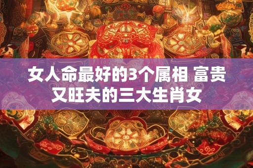 女人命最好的3个属相 富贵又旺夫的三大生肖女