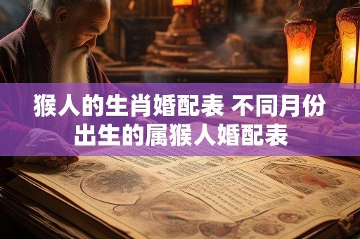 猴人的生肖婚配表 不同月份出生的属猴人婚配表