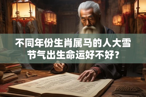 不同年份生肖属马的人大雪节气出生命运好不好？