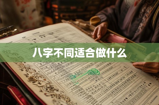 八字不同适合做什么