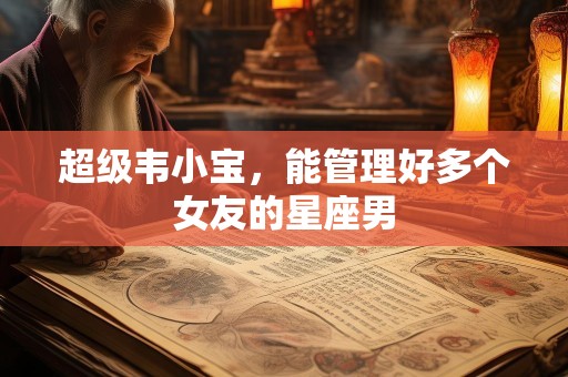 超级韦小宝，能管理好多个女友的星座男