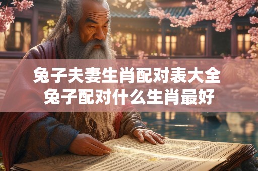 兔子夫妻生肖配对表大全 兔子配对什么生肖最好