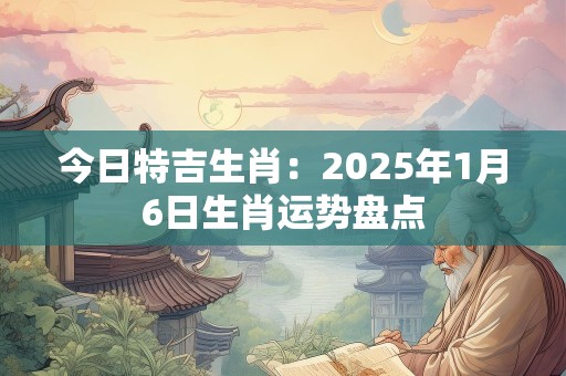 今日特吉生肖：2025年1月6日生肖运势盘点