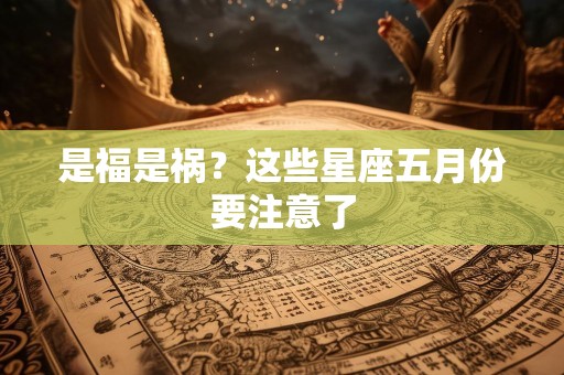 是福是祸？这些星座五月份要注意了