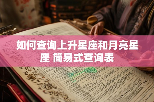 如何查询上升星座和月亮星座 简易式查询表