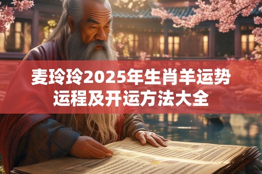 麦玲玲2025年生肖羊运势运程及开运方法大全