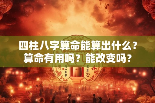 四柱八字算命能算出什么？算命有用吗？能改变吗？