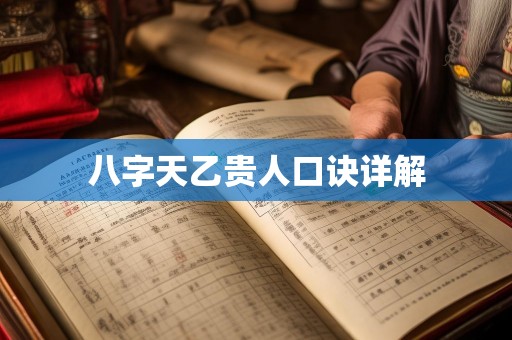 八字天乙贵人口诀详解