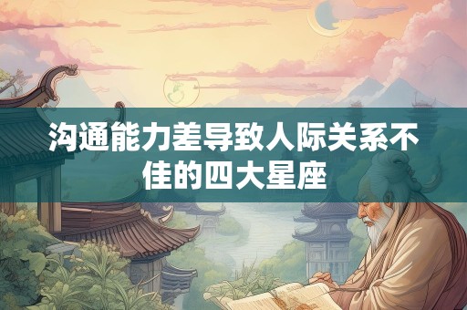 沟通能力差导致人际关系不佳的四大星座