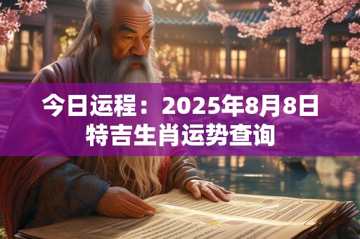 今日运程：2025年8月8日特吉生肖运势查询