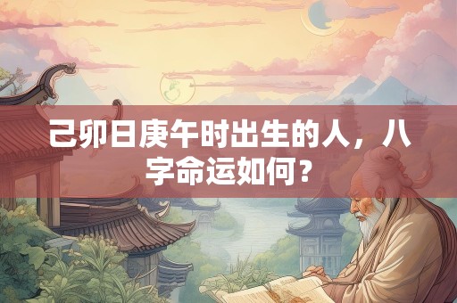 己卯日庚午时出生的人，八字命运如何？
