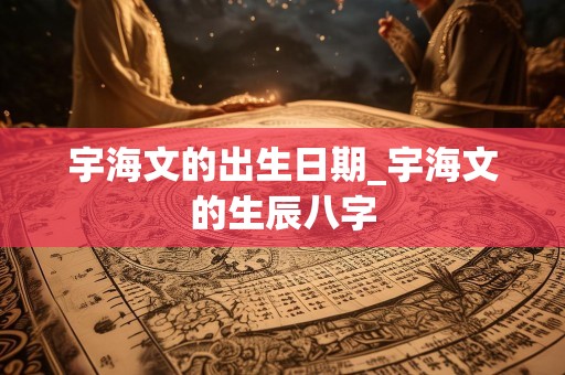 宇海文的出生日期_宇海文的生辰八字