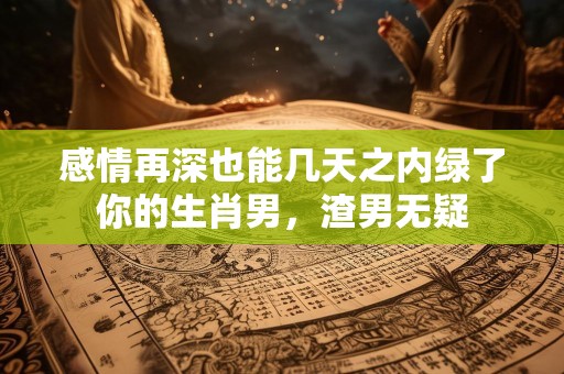 感情再深也能几天之内绿了你的生肖男，渣男无疑