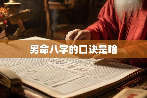 男命八字的口诀是啥