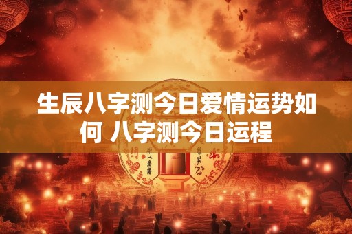 生辰八字测今日爱情运势如何 八字测今日运程