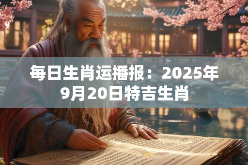 每日生肖运播报：2025年9月20日特吉生肖