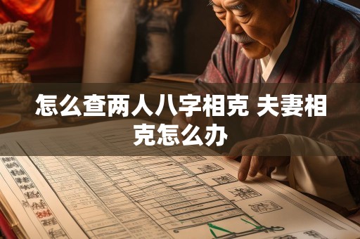 怎么查两人八字相克 夫妻相克怎么办
