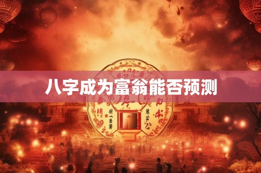 八字成为富翁能否预测