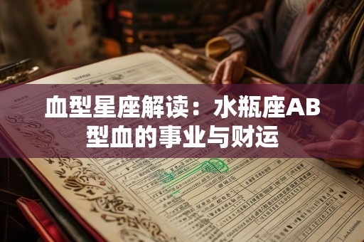 血型星座解读：水瓶座AB型血的事业与财运