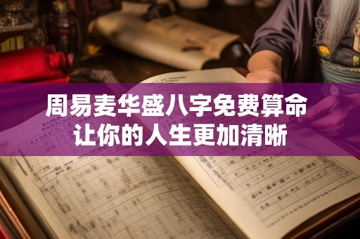 周易麦华盛八字免费算命 让你的人生更加清晰