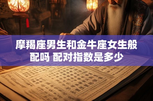 摩羯座男生和金牛座女生般配吗 配对指数是多少