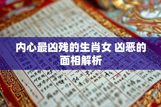 内心最凶残的生肖女 凶恶的面相解析