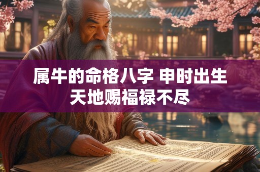 属牛的命格八字 申时出生天地赐福禄不尽