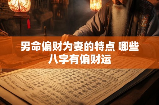 男命偏财为妻的特点 哪些八字有偏财运