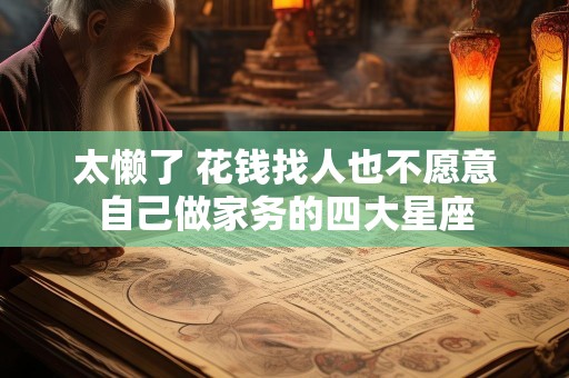 太懒了 花钱找人也不愿意自己做家务的四大星座