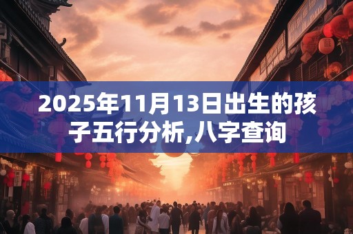 2025年11月13日出生的孩子五行分析,八字查询