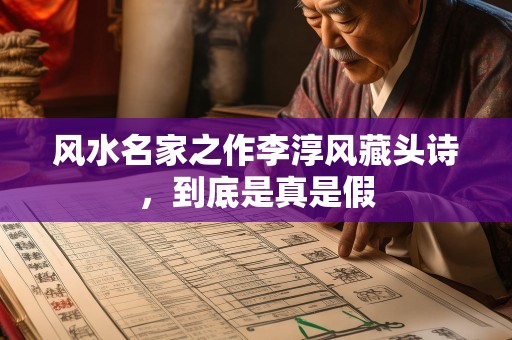 风水名家之作李淳风藏头诗，到底是真是假