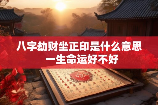 八字劫财坐正印是什么意思  一生命运好不好