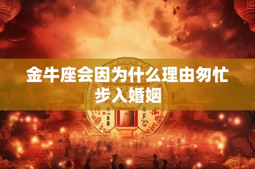金牛座会因为什么理由匆忙步入婚姻