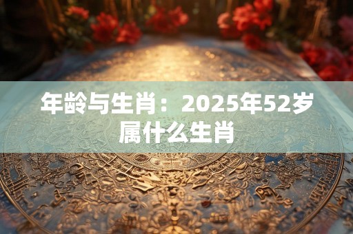 年龄与生肖：2025年52岁属什么生肖
