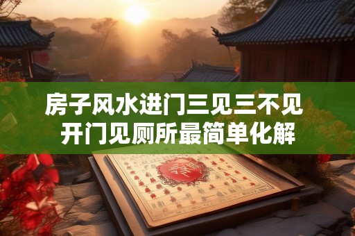 房子风水进门三见三不见 开门见厕所最简单化解