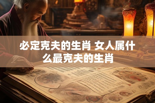 必定克夫的生肖 女人属什么最克夫的生肖
