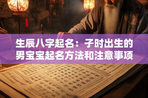 生辰八字起名：子时出生的男宝宝起名方法和注意事项